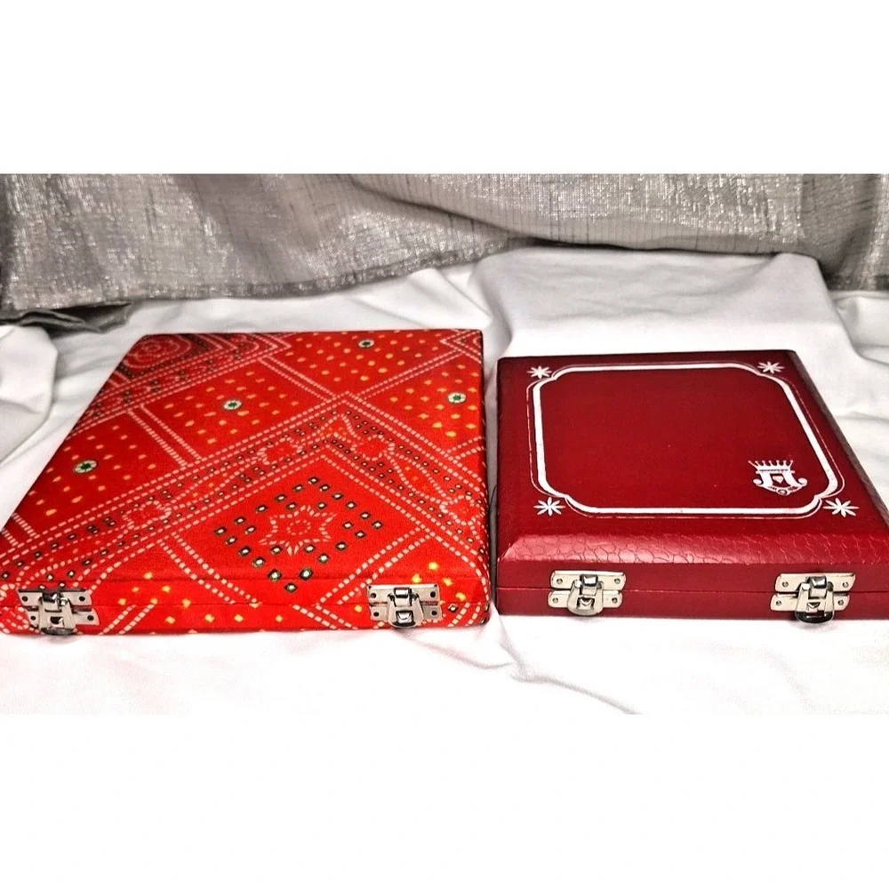 2‎ Vintage Velvet Lined Jewelry Set Suite Boxes Necklace Earrings Bracelet India